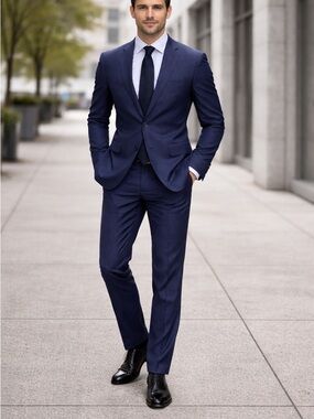 Jos. A. Bank Slim Fit Navy Blue Two-Piece Suit